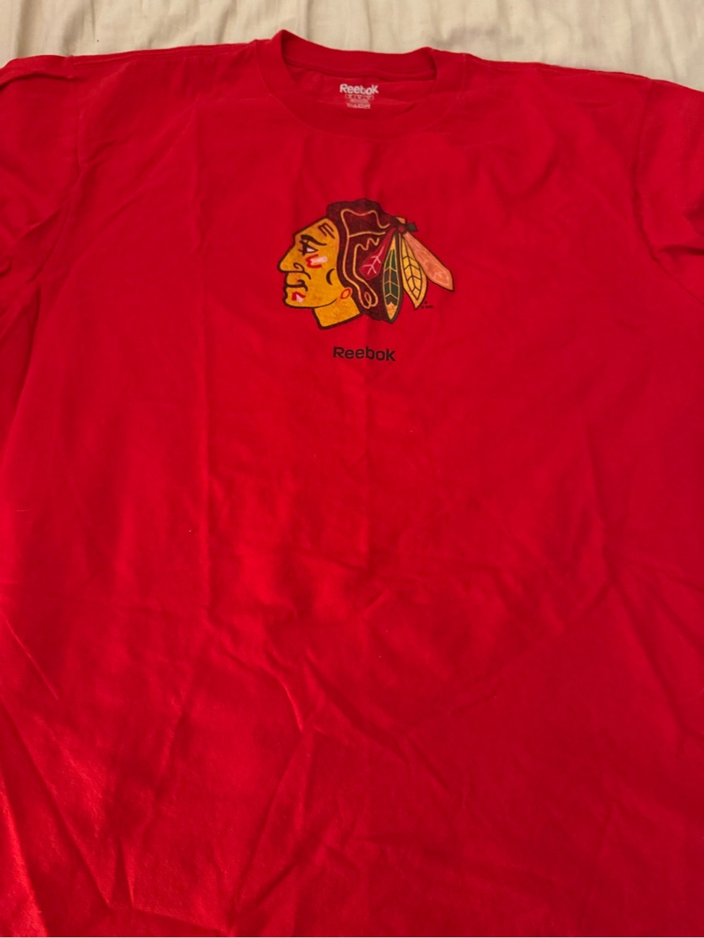 Chicago Blackhawks Hockey Vintage Men’s Red Short Sleeve Tee Shirt Native XXL